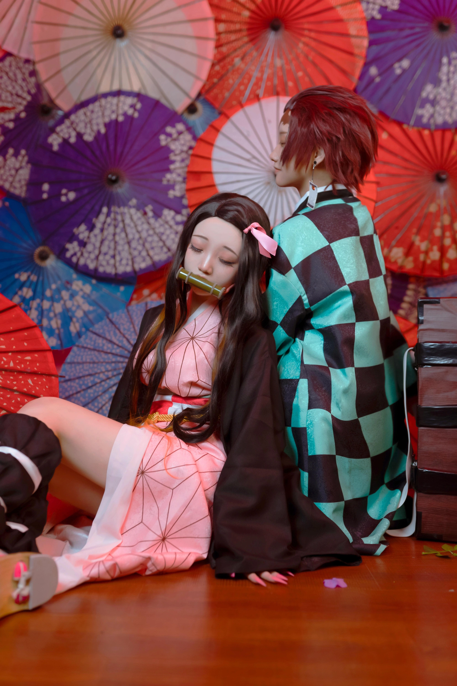 楚楚子w - NO.34 COS-鬼灭之刃COS灶门炭治郎@鹤祈灶门祢豆子@楚楚子 1